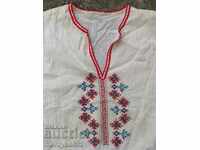 Стара автентична везана риза копринен кенар носия бродерия