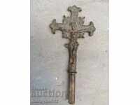 Cruce de rit de bronz renascentist, crucifix prosfor