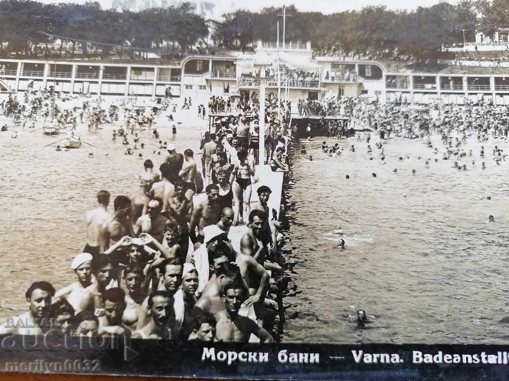 Postcard photo city of Varna sea baths 1933 with price 39.00 BGN | € 19.94