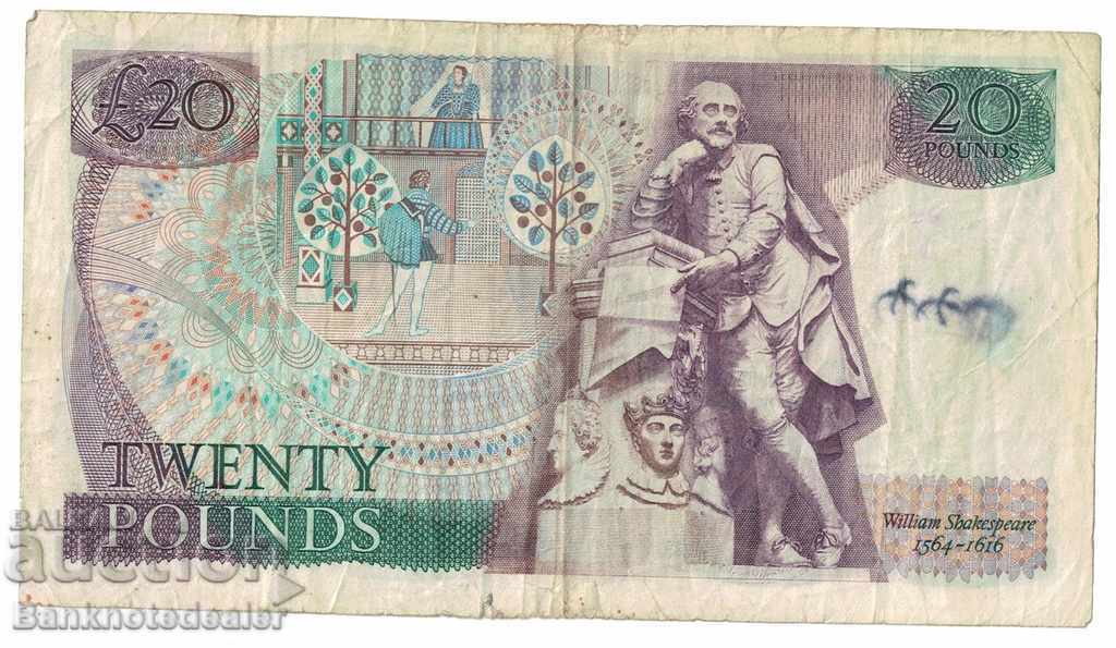 England 20 Pounds 1981-88 Pick 380d Ref 8054 with price 60.00 BGN | € 30.68 England 20 Pounds 1981-88 Pick 380d Ref 8054 with price 60.00 BGN | € 30.68