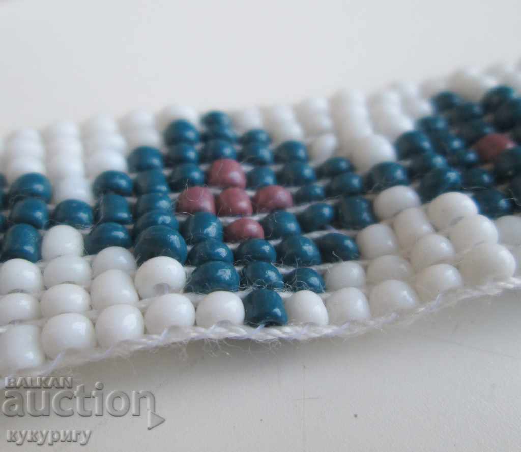 Colier vechi de bijuterii cu margele mărgele de sticlă lucrate manual - 5