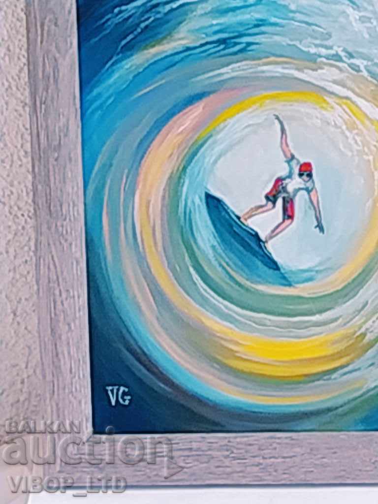 Auction 30% Econt ON THE COMB OF WOOL oil picture frame Auction 30% Econt ON THE COMB OF WOOL oil picture frame