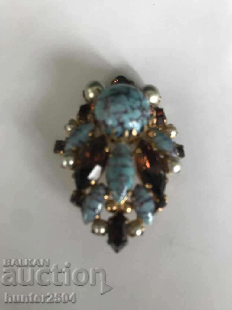 Brooch with turquoise-old