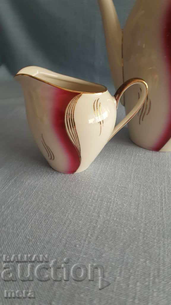 Large porcelain jug and latiere - Bavaria - 5