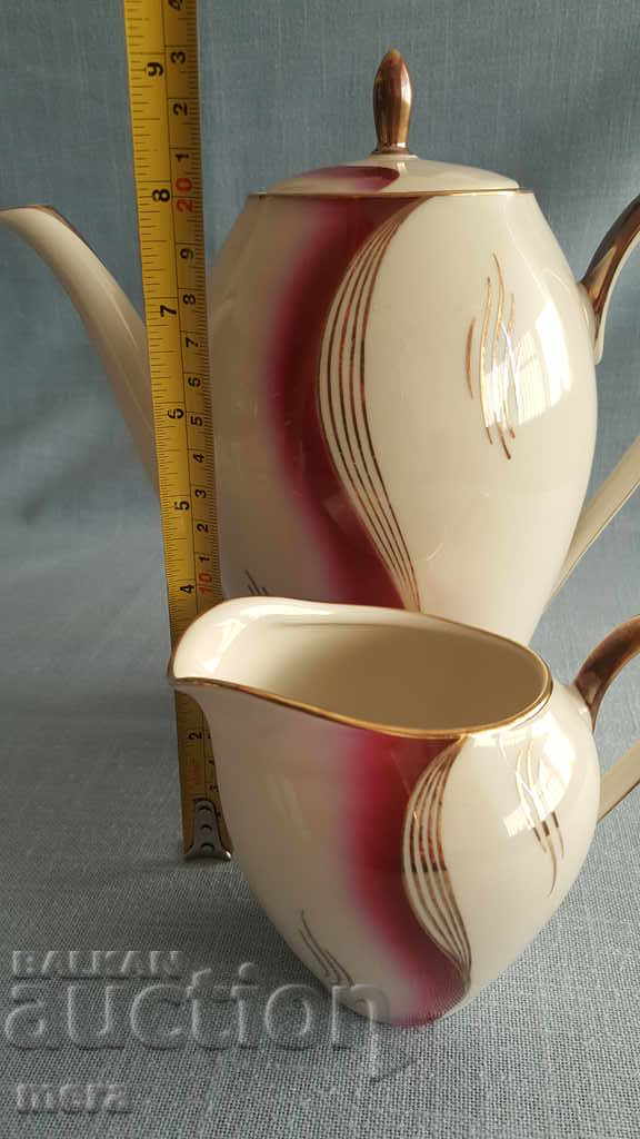 Large porcelain jug and latiere - Bavaria - 7