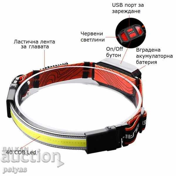 Rechargeable LED headlamp with price 24.50 BGN | € 12.53 Rechargeable LED headlamp with price 24.50 BGN | € 12.53