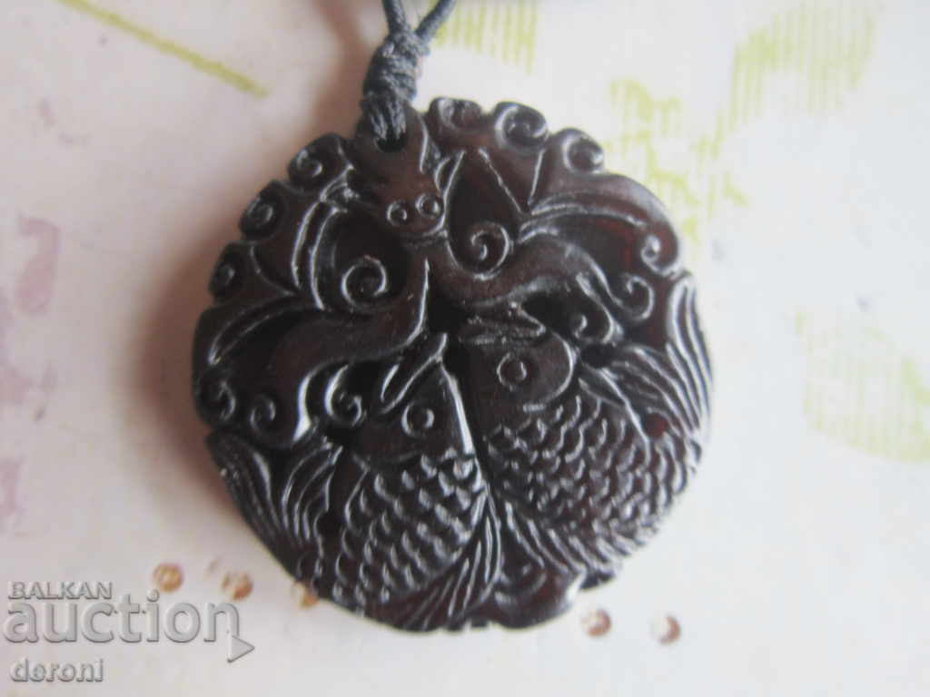 Amazing locket necklace carved stone - 6