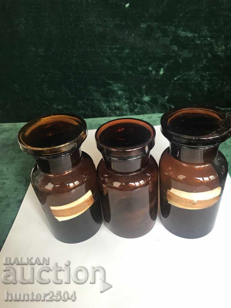 Bottles with caps - apothecary, old, 14 cm with price € 17.95 | 35.11 BGN Bottles with caps - apothecary, old, 14 cm with price € 17.95 | 35.11 BGN