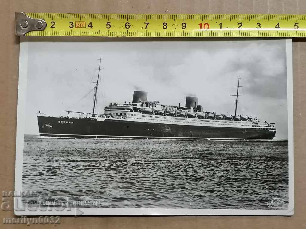 Postcard photo ship Bremen 1933 - 5