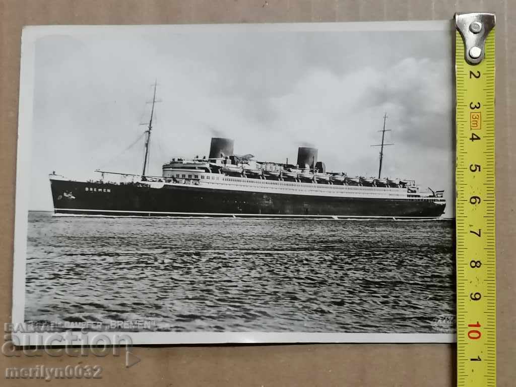 Postcard photo ship Bremen 1933 - 6