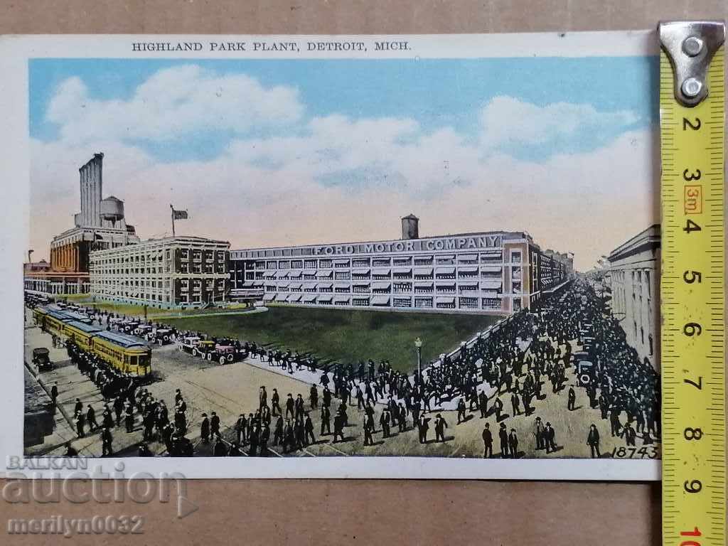 Postcard photo city Detroit USA 1936 - 7 Postcard photo city Detroit USA 1936 - 7