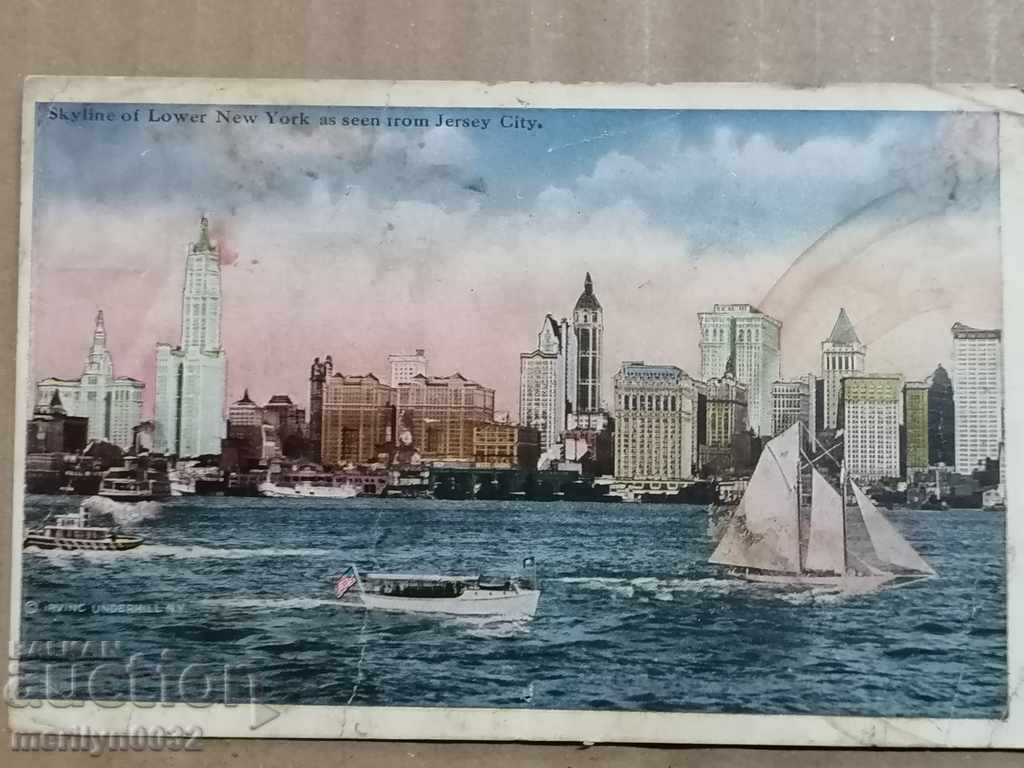 Postcard photo New York City USA 1922