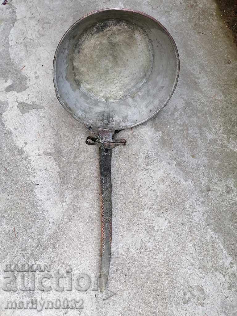 Παλιό χάλκινο ταψί, χαλκός, δίσκος, χάλκινο δοχείο - 5