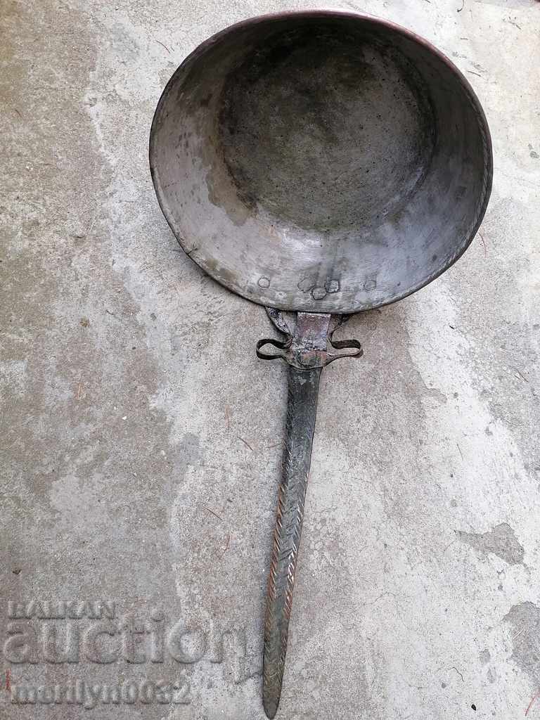 Παλιό χάλκινο ταψί, χαλκός, δίσκος, χάλκινο δοχείο - 7