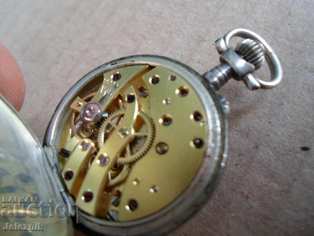 antique swiss silver lady pocket watch-working - 6