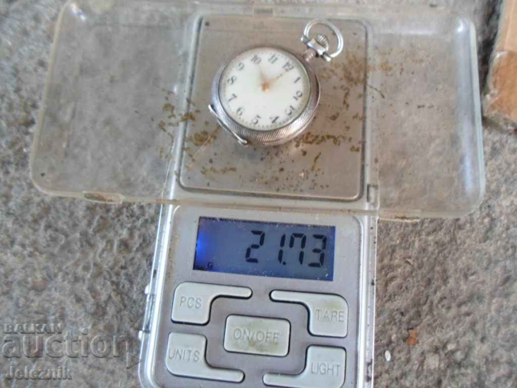antique swiss silver lady pocket watch-working - 7