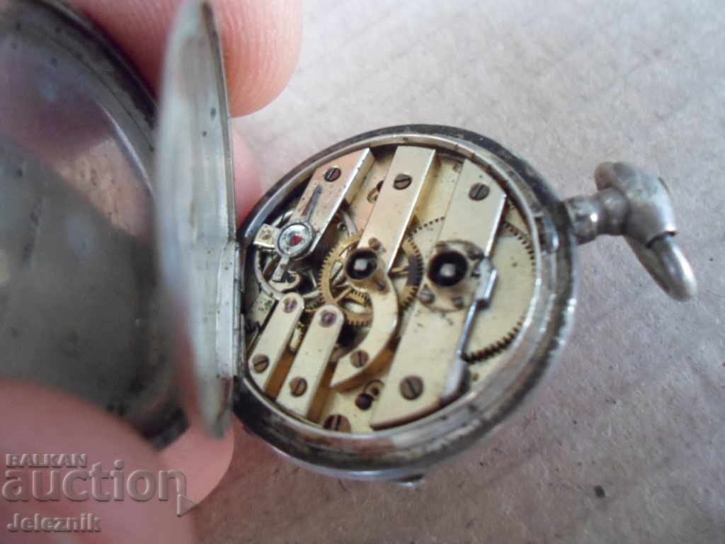 ceas de buzunar antic elvețian argintiu pentru damă - de restaurat - 5