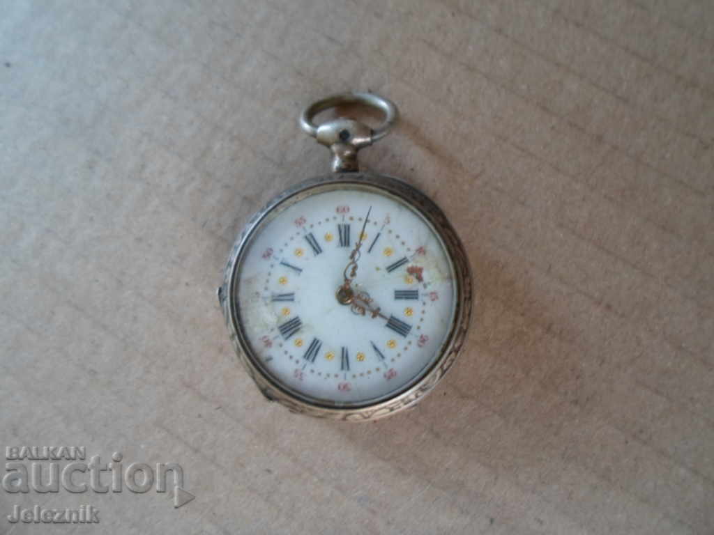 antique swiss silver lady pocket watch-to restore
