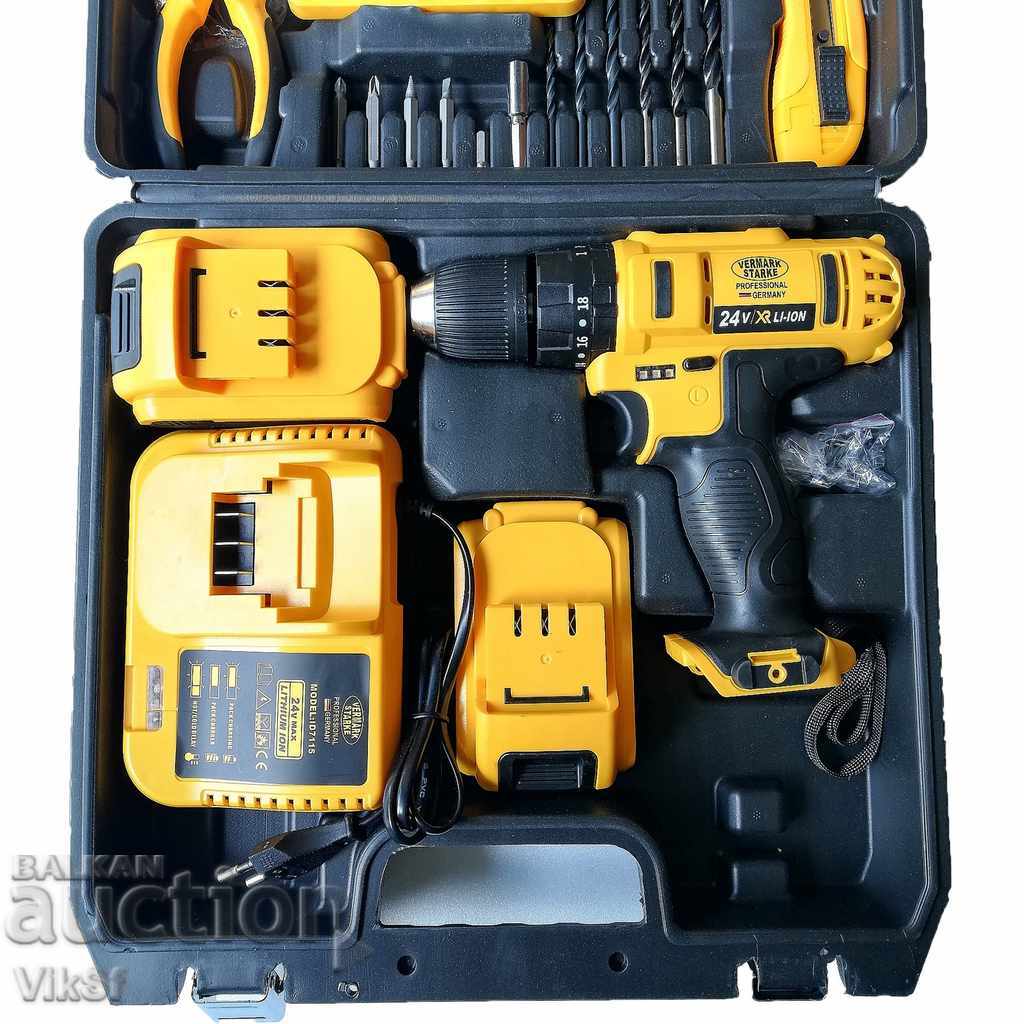 Auction  Cordless screwdriver VERMARK STARKE 24V with 2 batteries