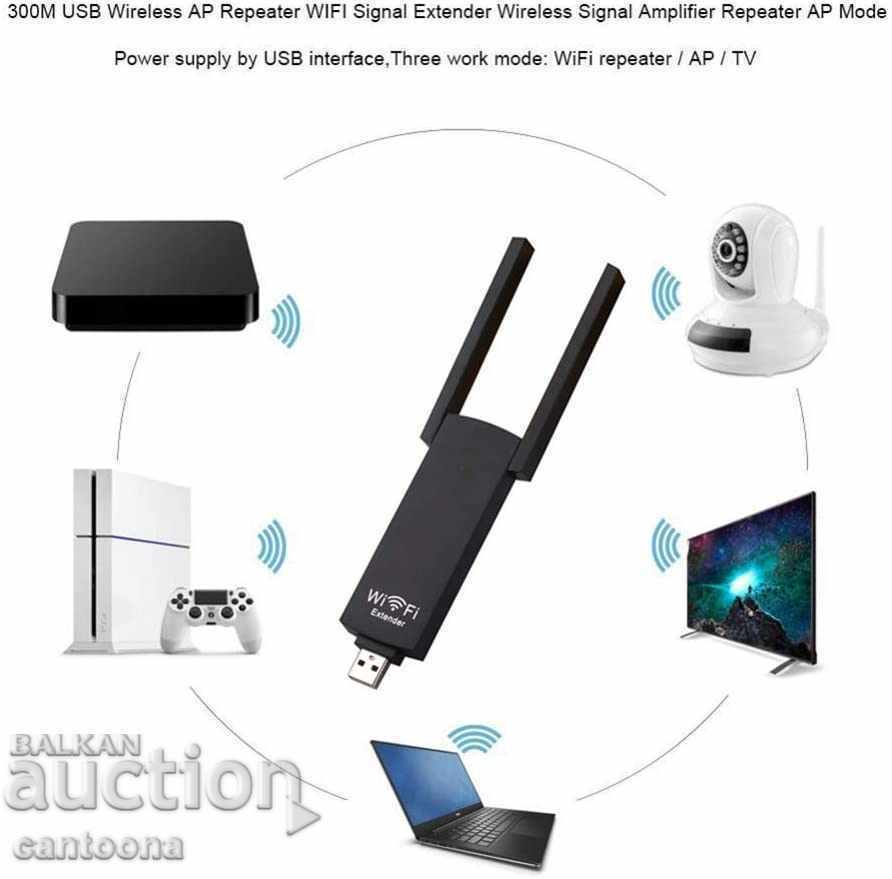 Auction USB wireless Wi-Fi repeater, with two antennas, 300Mbps Auction USB wireless Wi-Fi repeater, with two antennas, 300Mbps