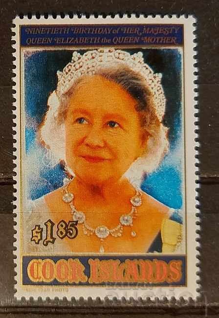 Νησιά Κουκ 1990 Προσωπικότητες / Βασίλισσα Ελισάβετ 5 € MNH