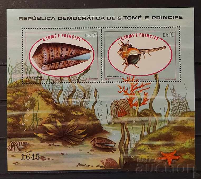Sao Tome 1981 Fauna / Shells Block Numărat 20 € MNH