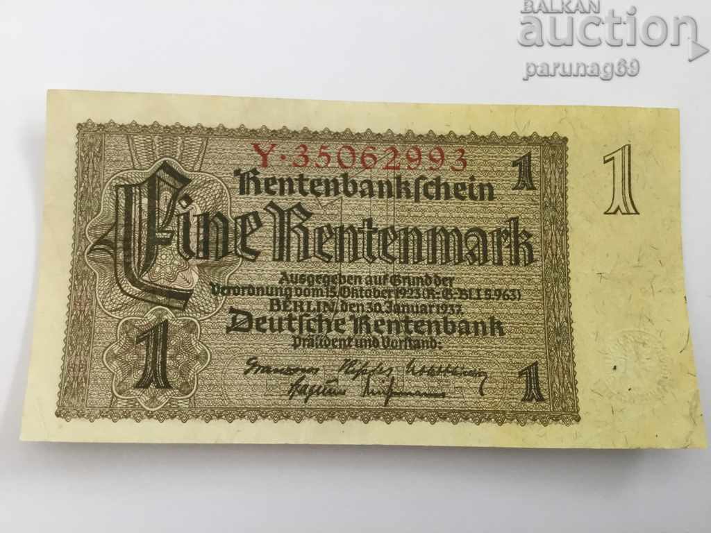 Германия - 1 рент марка 1937 година (BS)