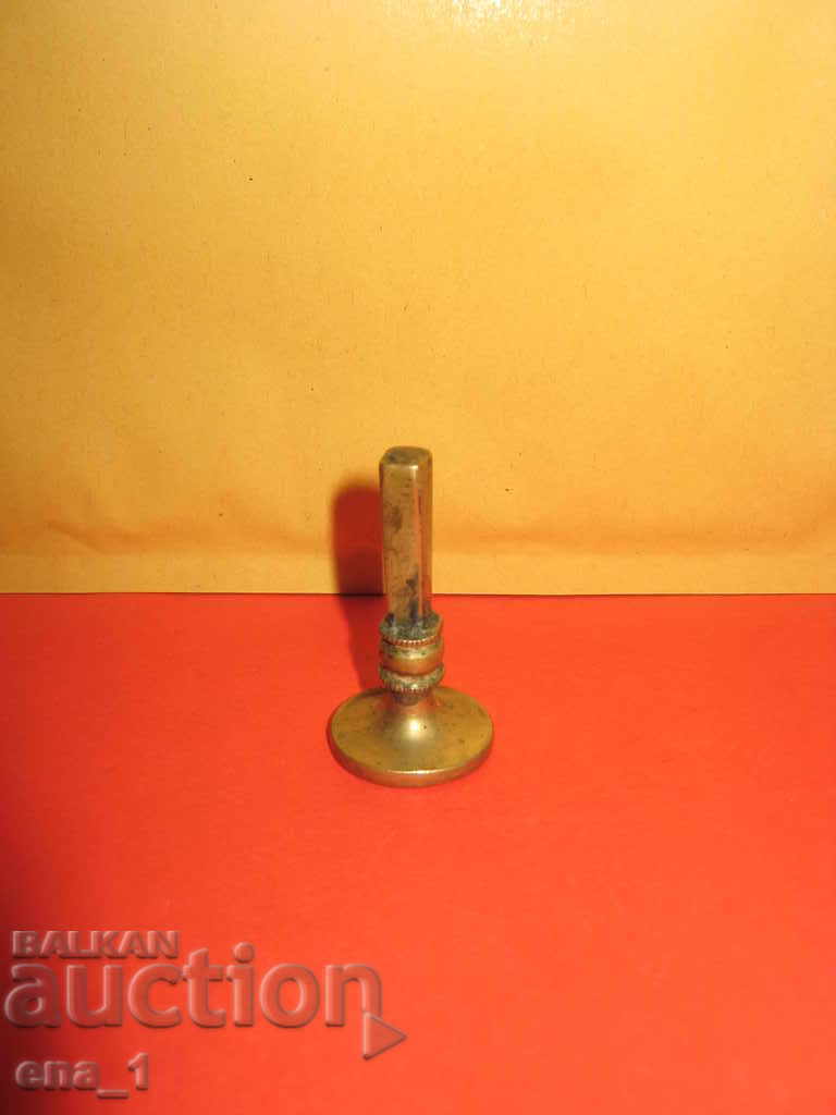 Auction Old bronze Western European stamp with Gothic letters Auction Old bronze Western European stamp with Gothic letters