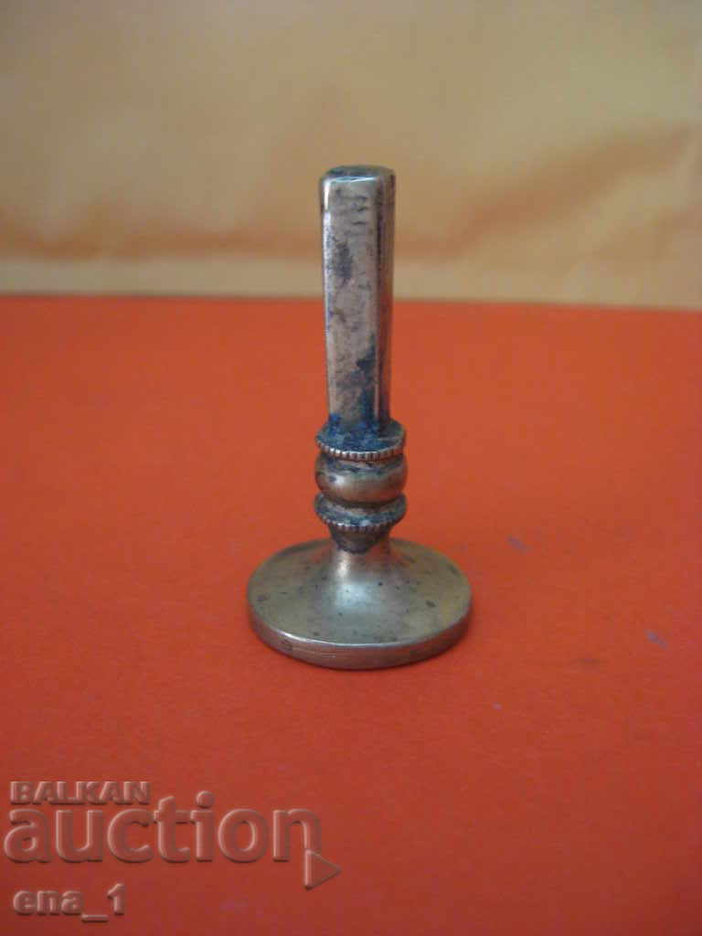 Old bronze Western European stamp with Gothic letters - 5 Old bronze Western European stamp with Gothic letters - 5