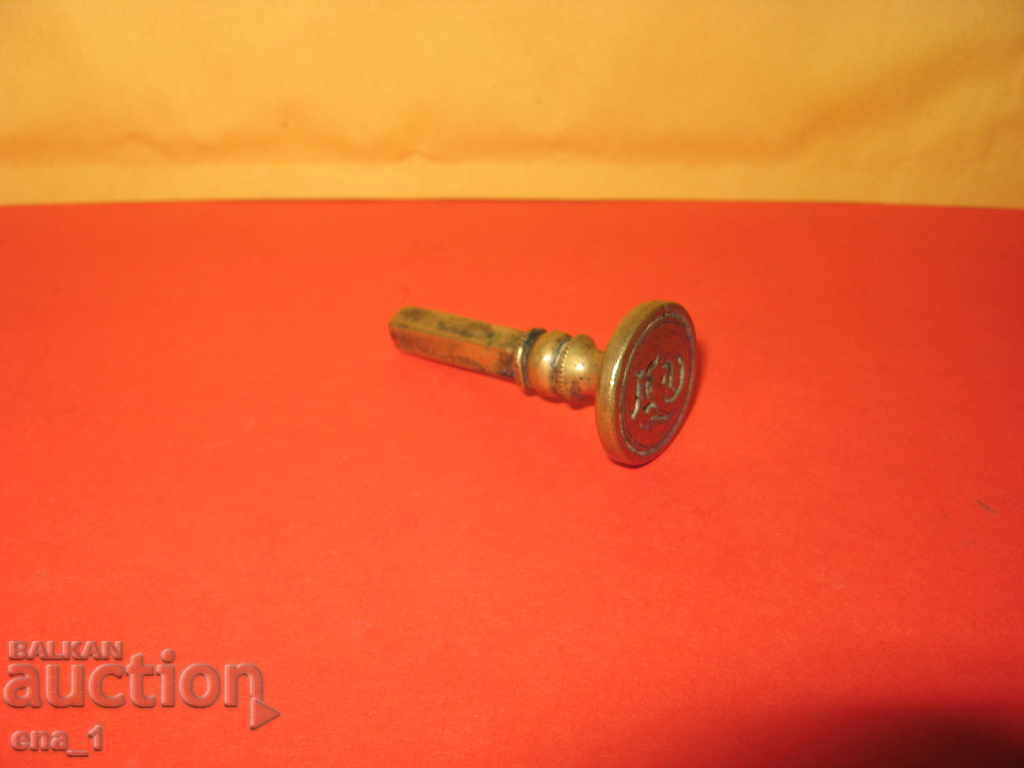 Old bronze Western European stamp with Gothic letters Old bronze Western European stamp with Gothic letters