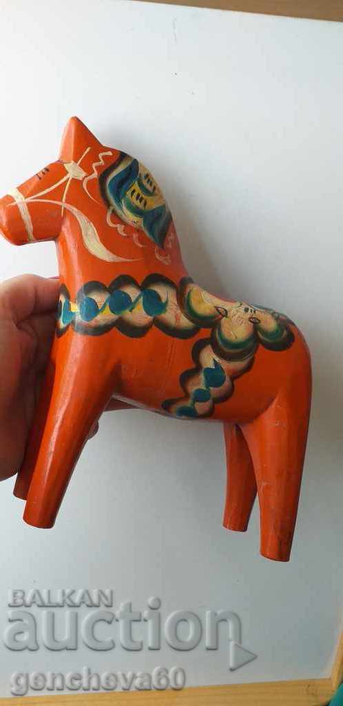 Vintage Large Hand-Painted "Dala" Horse / Souvenir - 5 Vintage Large Hand-Painted "Dala" Horse / Souvenir - 5