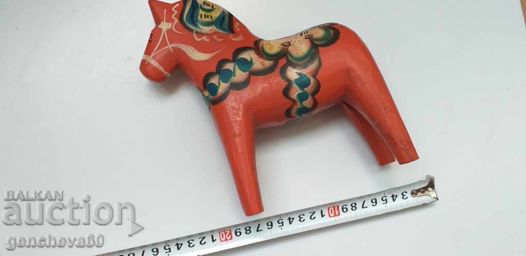 Vintage Large Hand-Painted "Dala" Horse / Souvenir - 7 Vintage Large Hand-Painted "Dala" Horse / Souvenir - 7