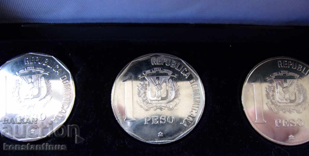 Аукцион Доминикана Сет  1  Долар 1988  UNC Rare