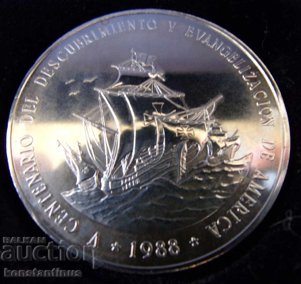 Доминикана Сет  1  Долар 1988  UNC Rare - 6