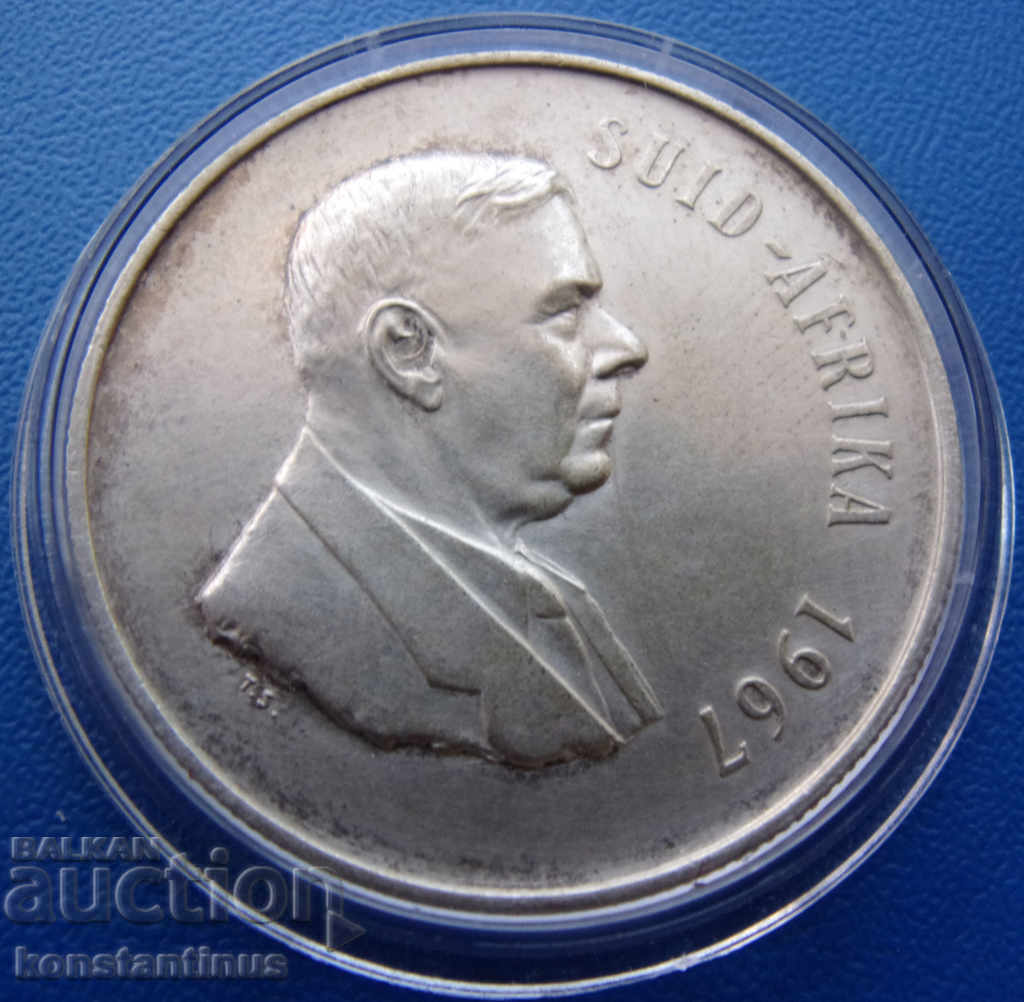 ЮАР  1  Ранд  1967  Сребро  UNC Rare с цена € 20.45 | 40.00 лв.