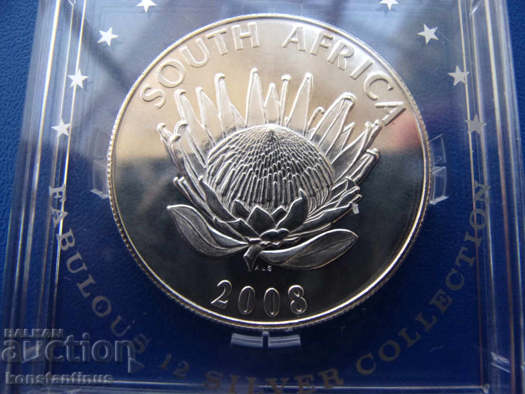 Доставка на ЮАР  1  Ранд  2008  Сребро  UNC PROOF  Rare