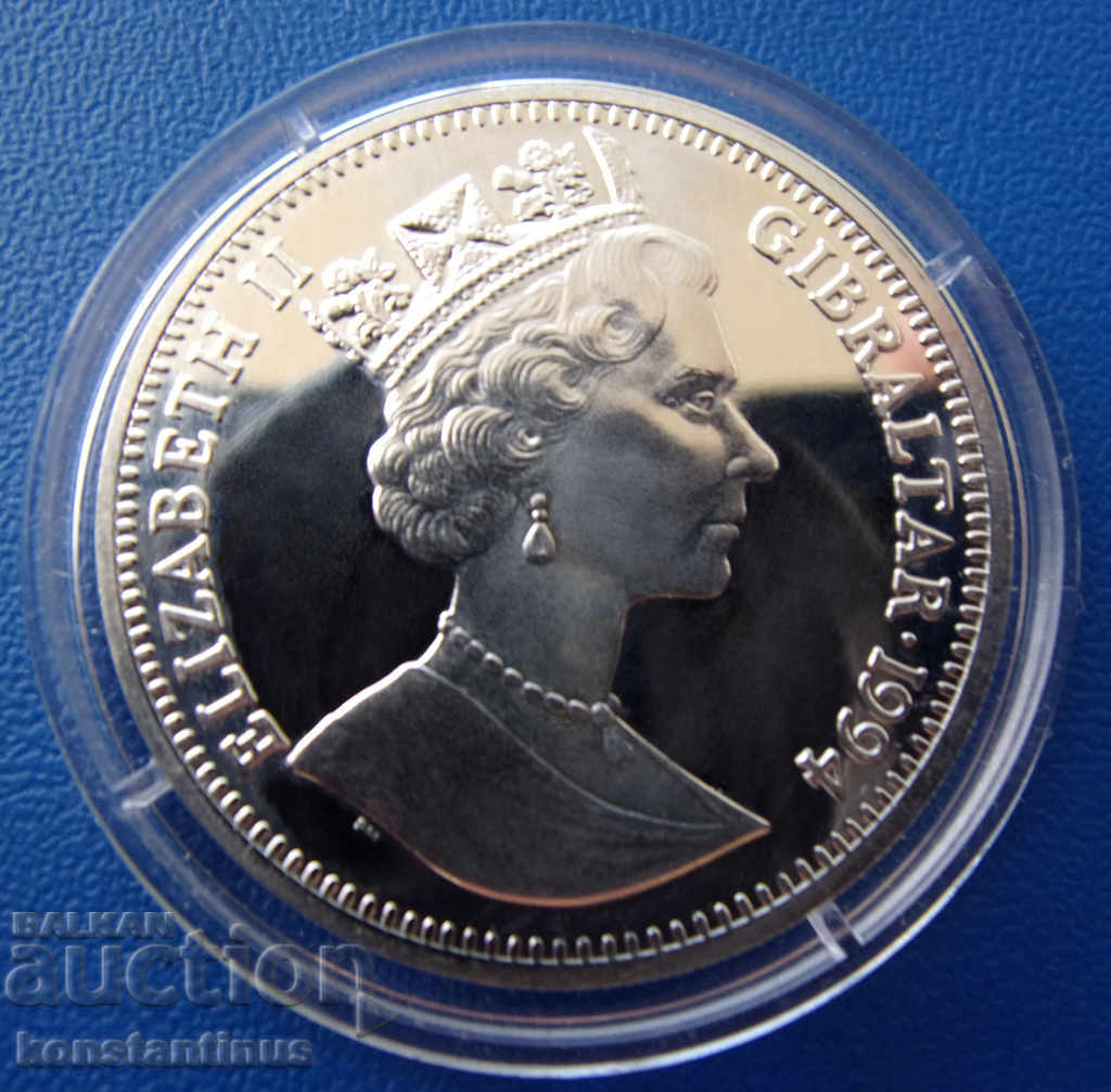 Гибралтар 14 Екю  1994  Сребро UNC PROOF Rare с цена € 23.01 | 45.00 лв.