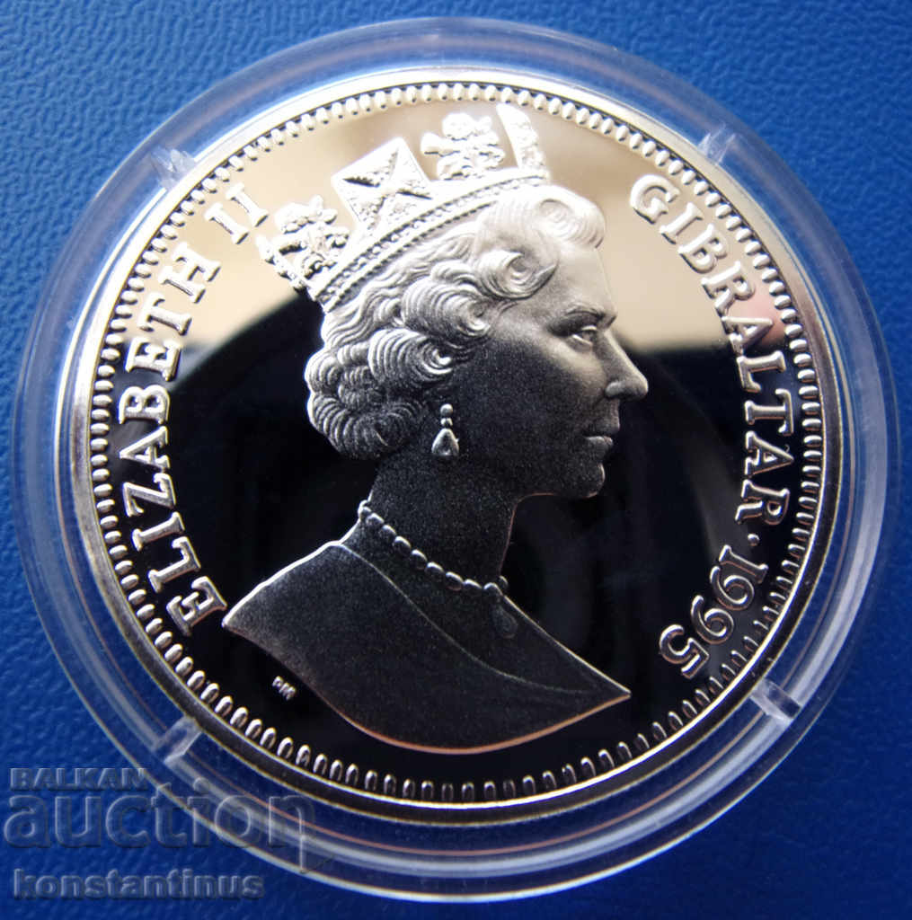 Гибралтар 14 Екю  1995  Сребро UNC PROOF Rare с цена € 23.01 | 45.00 лв.