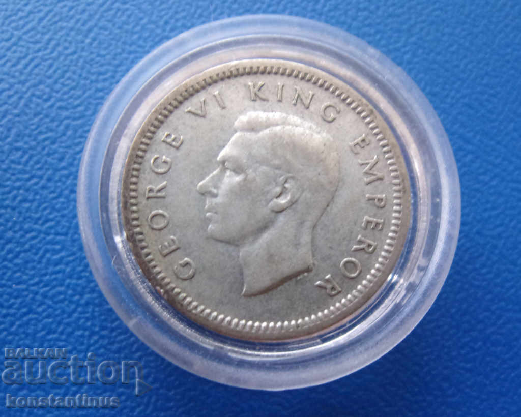 Нова Зеландия  3  Пени  1939  Сребро  Rare с цена € 7.67 | 15.00 лв.