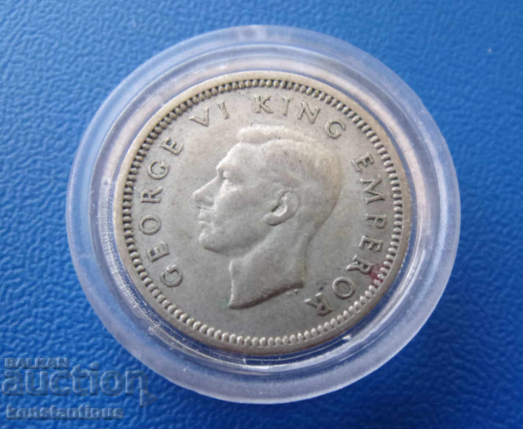 Нова Зеландия  3  Пени  1940  Сребро  Rare с цена € 7.67 | 15.00 лв.