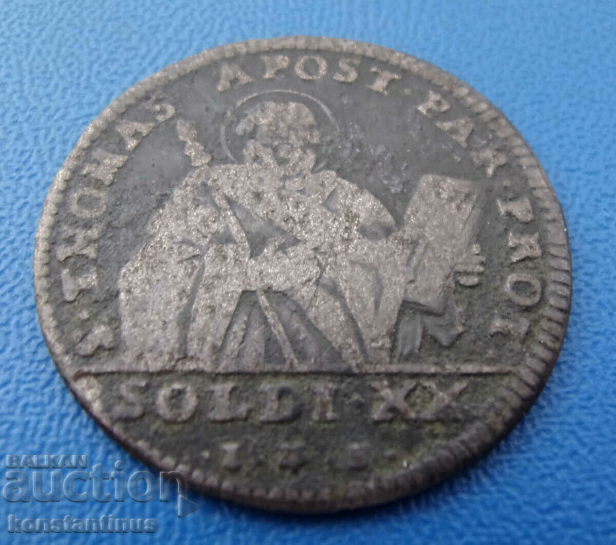 Аукцион Парма  20  Солди  1793  Сребро  Rare