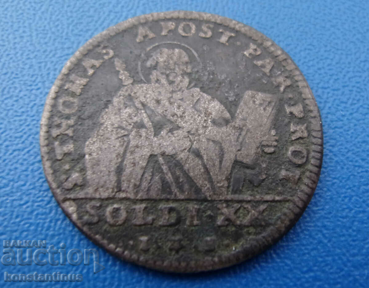 Parma 20 Soldi 1793 Silver Rare