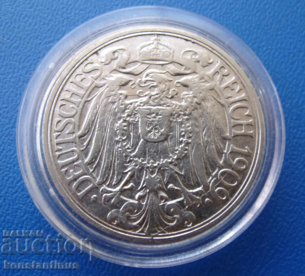 Германия Райх  25  Пфениг  1909 F  Rare с цена € 12.78 | 25.00 лв.