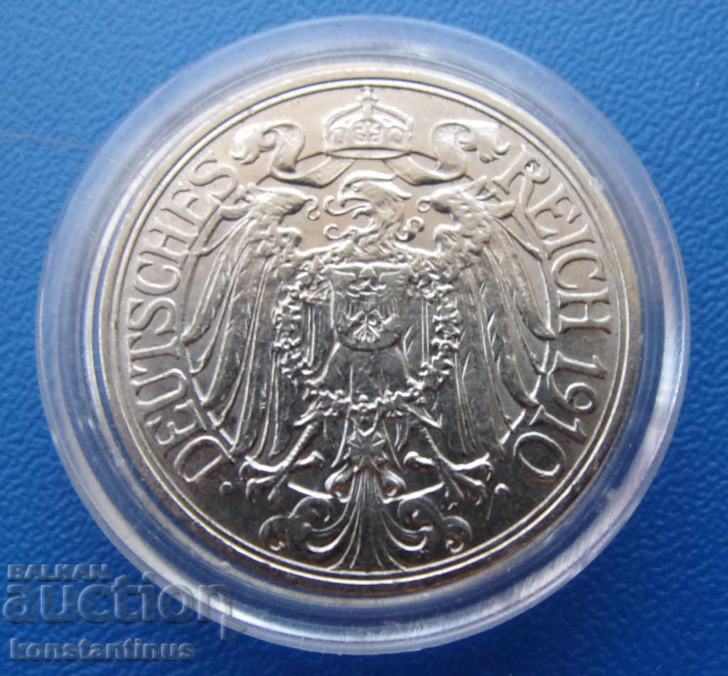 Германия Райх  25  Пфениг  1910 A  Rare с цена € 7.67 | 15.00 лв.