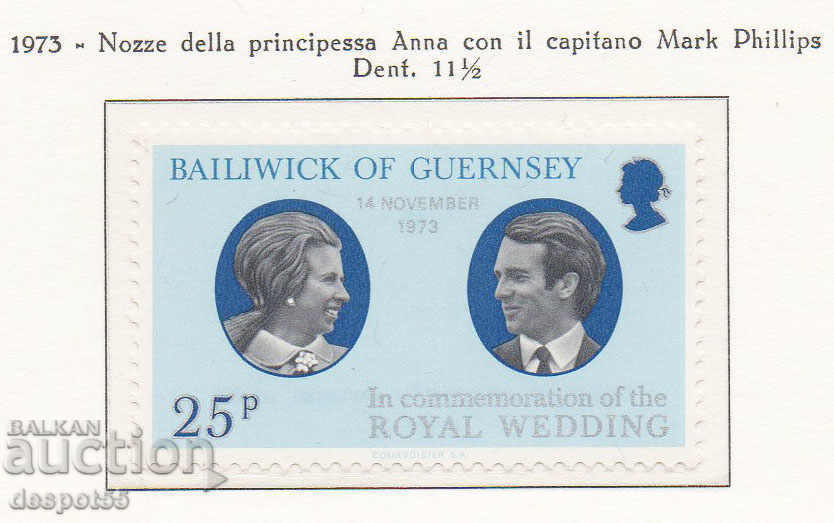 1973. Guernsey. Γάμος της πριγκίπισσας Άννας και του καπετάνιου Μαρκ Φίλιπς.