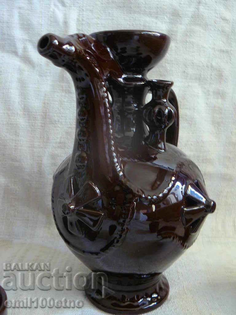Auction Service for heated brandy Bulgarian ceramics Auction Service for heated brandy Bulgarian ceramics