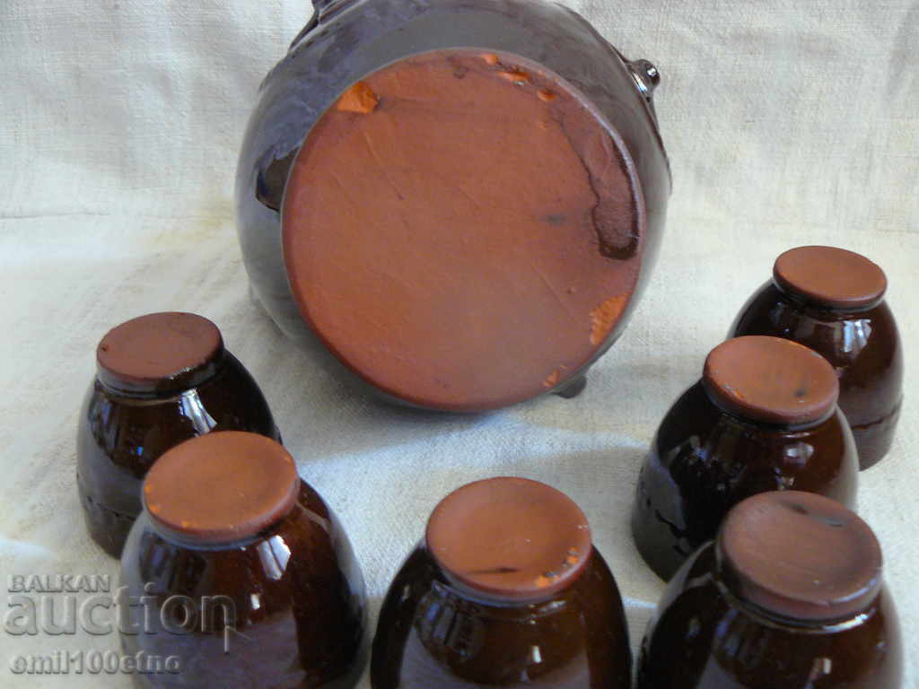 Service for heated brandy Bulgarian ceramics - 5 Service for heated brandy Bulgarian ceramics - 5