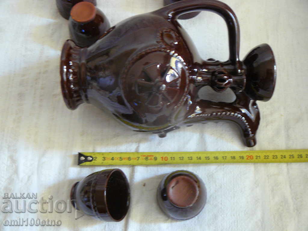 Service for heated brandy Bulgarian ceramics - 6 Service for heated brandy Bulgarian ceramics - 6