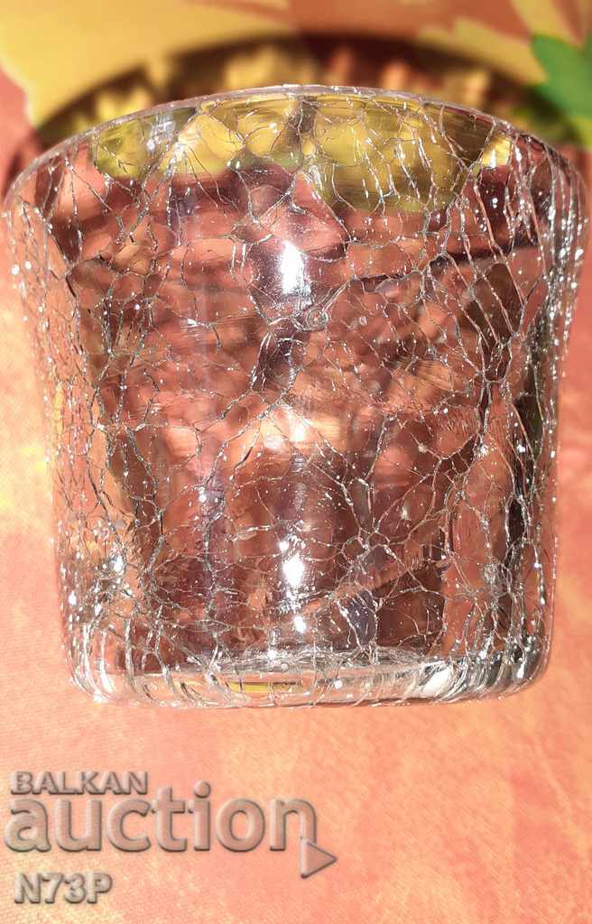 CANDLEHOLDER. CRACKED GLASS. ART STYLE. with price 5.00 BGN | € 2.56 CANDLEHOLDER. CRACKED GLASS. ART STYLE. with price 5.00 BGN | € 2.56