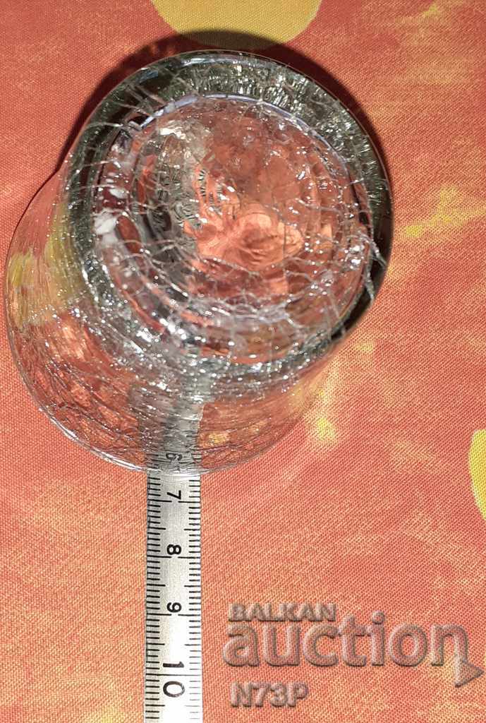 Auction CANDLEHOLDER. CRACKED GLASS. ART STYLE. Auction CANDLEHOLDER. CRACKED GLASS. ART STYLE.